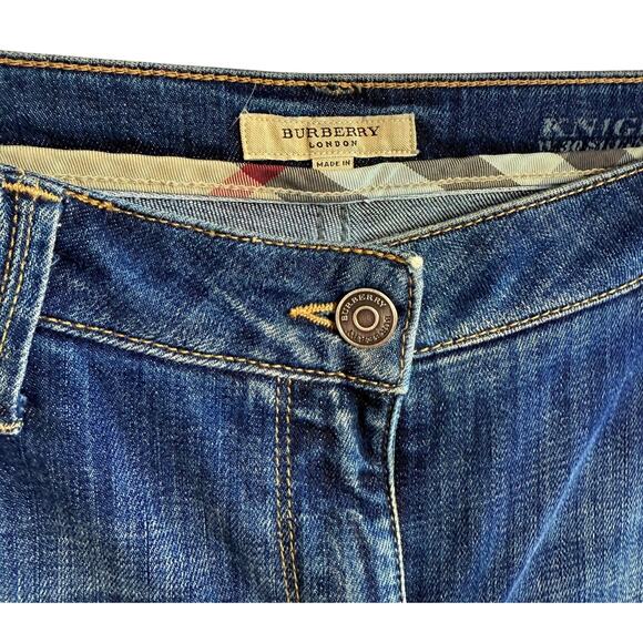 Burberry London KnightBridge Wash Blue Cropped Length Straight Leg Size 30 - Picture 3 of 12